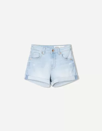 Pantaloni scurți din denim rulați