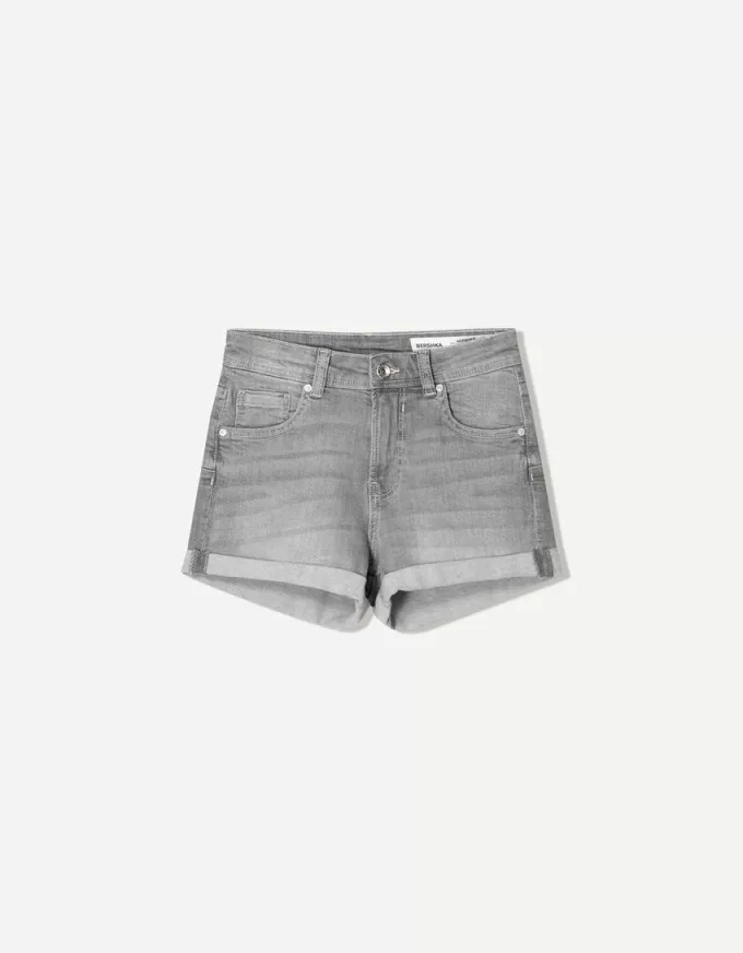 Pantaloni scurți din denim rulați Pantaloni scurți din denim rulați