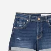 Pantaloni scurți din denim rulați Pantaloni scurți din denim rulați