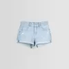 Pantaloni scurți din denim rulați Pantaloni scurți din denim rulați