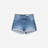 Pantaloni scurți din denim rulați Pantaloni scurți din denim rulați