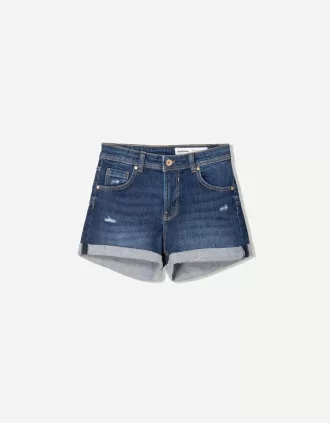 Pantaloni scurți din denim rulați