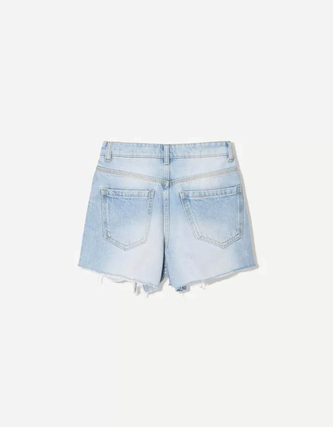 Pantaloni scurți din denim rupt Pantaloni scurți din denim rupt