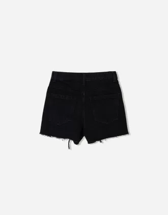 Pantaloni scurți din denim rupt