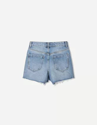 Pantaloni scurți din denim rupt