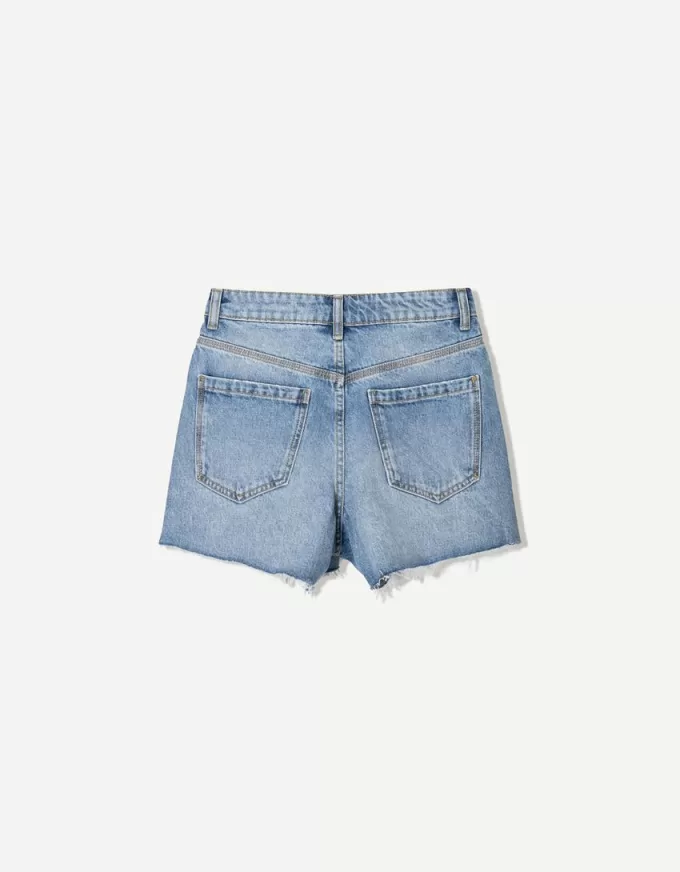 Pantaloni scurți din denim rupt Pantaloni scurți din denim rupt