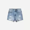 Pantaloni scurți din denim rupt Pantaloni scurți din denim rupt