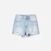 Pantaloni scurți din denim rupt Pantaloni scurți din denim rupt