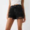 Pantaloni scurți din denim rupt Pantaloni scurți din denim rupt