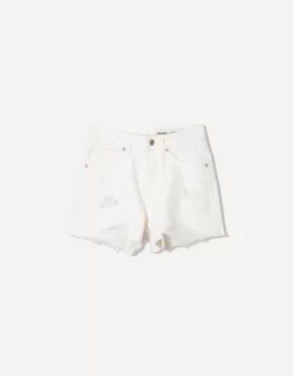 Pantaloni scurți din denim rupt