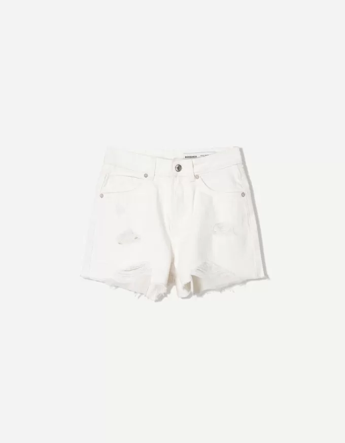 Pantaloni scurți din denim rupt Pantaloni scurți din denim rupt