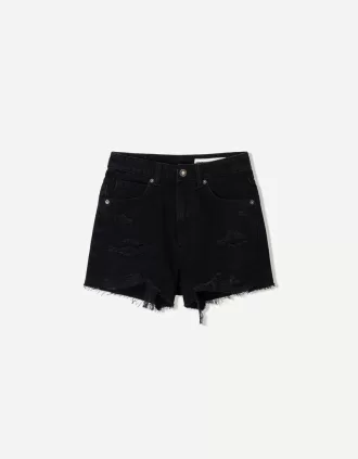 Pantaloni scurți din denim rupt