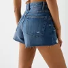 Pantaloni scurți din denim rupt Pantaloni scurți din denim rupt