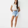 Pantaloni scurți din denim rupt Pantaloni scurți din denim rupt