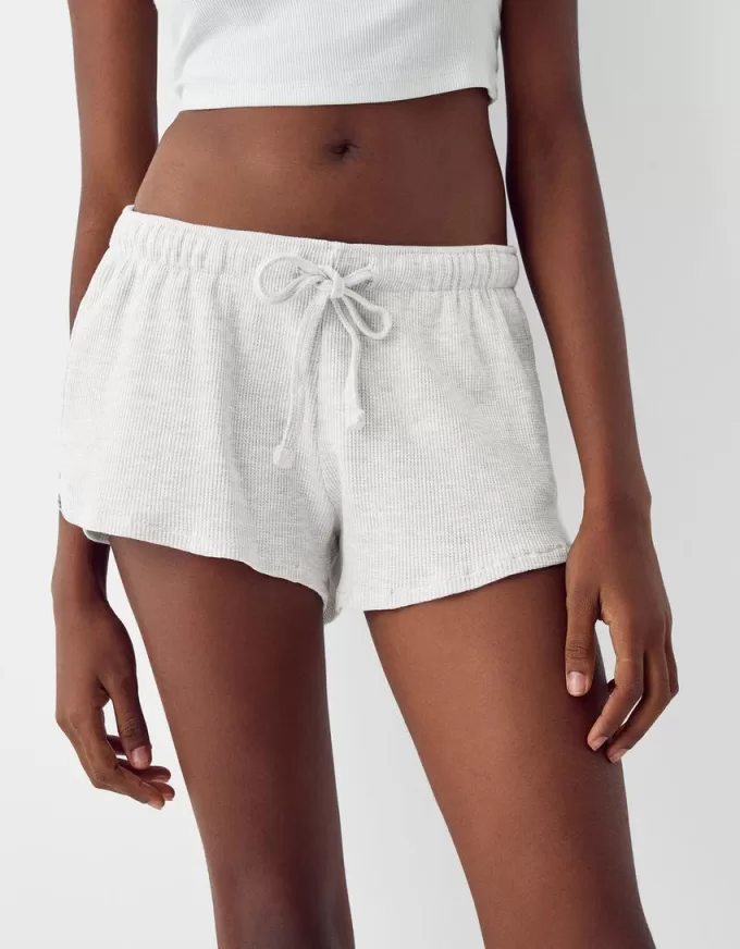 Pantaloni scurți din tricot waffle