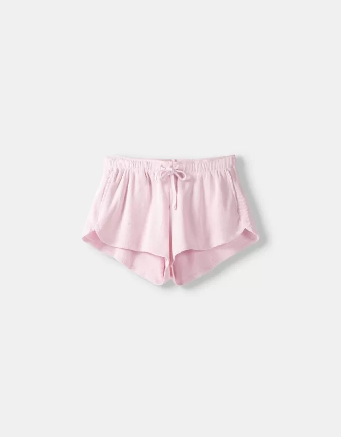 Pantaloni scurți din tricot waffle