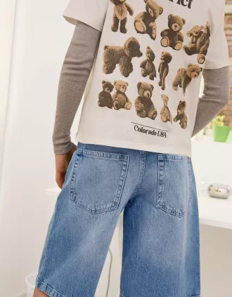 Pantaloni scurți largi din denim