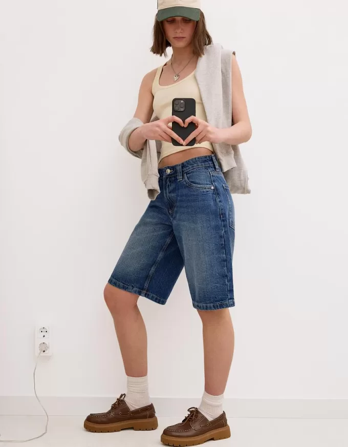 Pantaloni scurți largi din denim