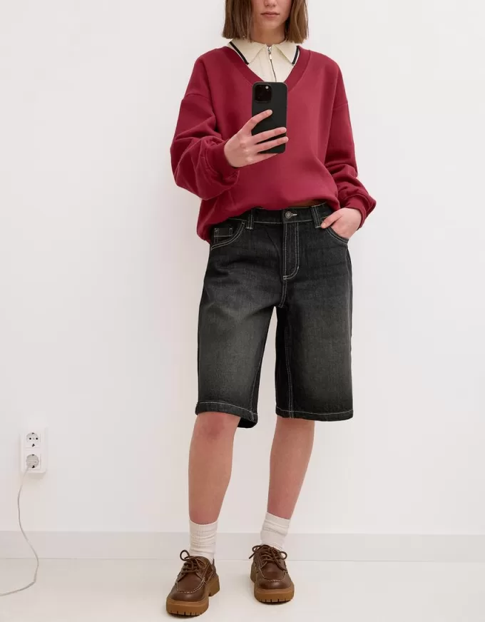 Pantaloni scurți largi din denim