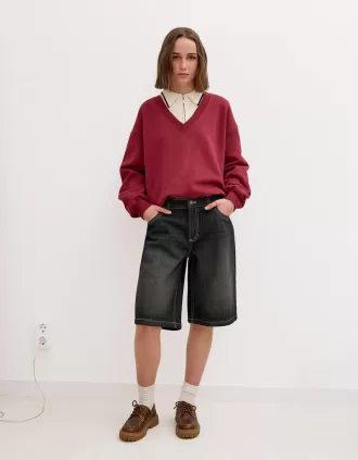 Pantaloni scurți largi din denim