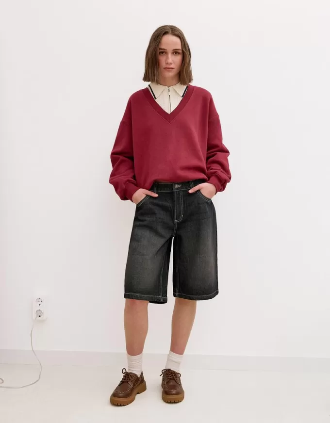 Pantaloni scurți largi din denim