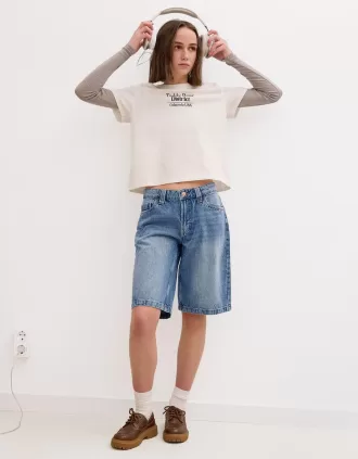Pantaloni scurți largi din denim