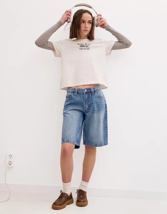 Pantaloni scurți largi din denim