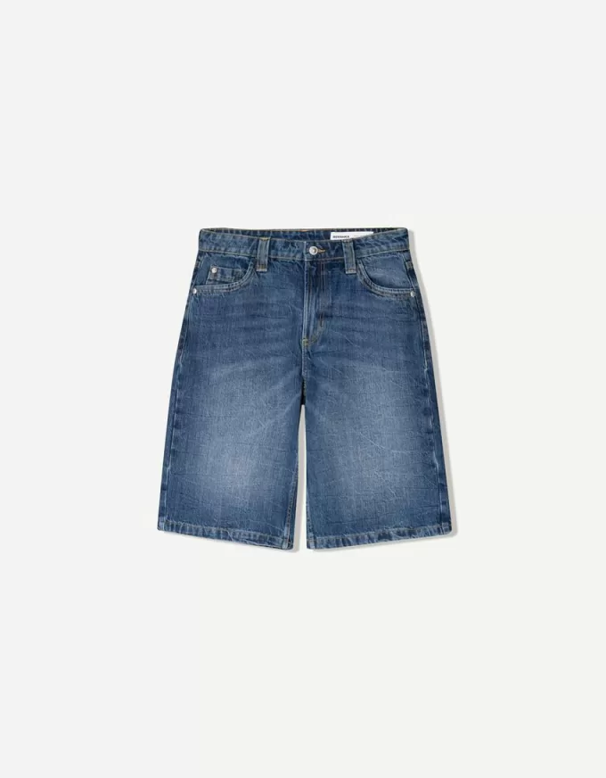 Pantaloni scurți largi din denim Pantaloni scurți largi din denim