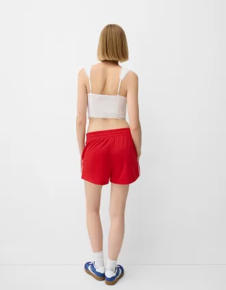 Pantaloni scurți retro cu dungi laterale