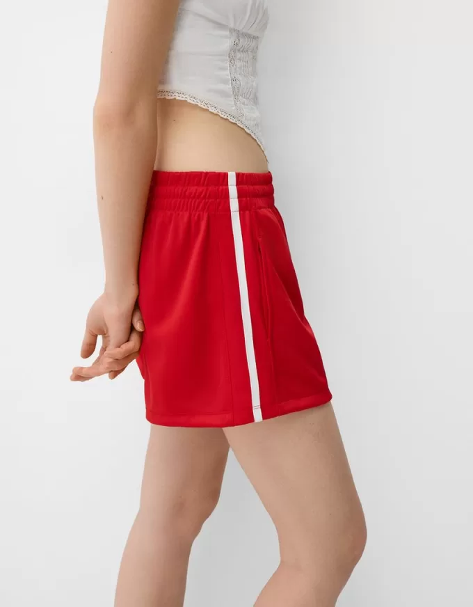 Pantaloni scurți retro cu dungi laterale