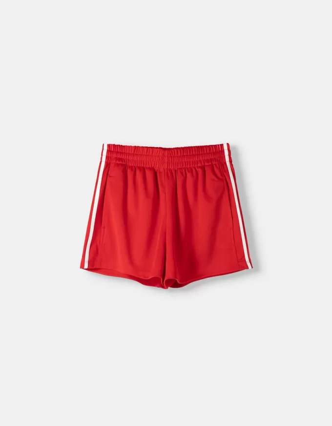 Pantaloni scurți retro cu dungi laterale