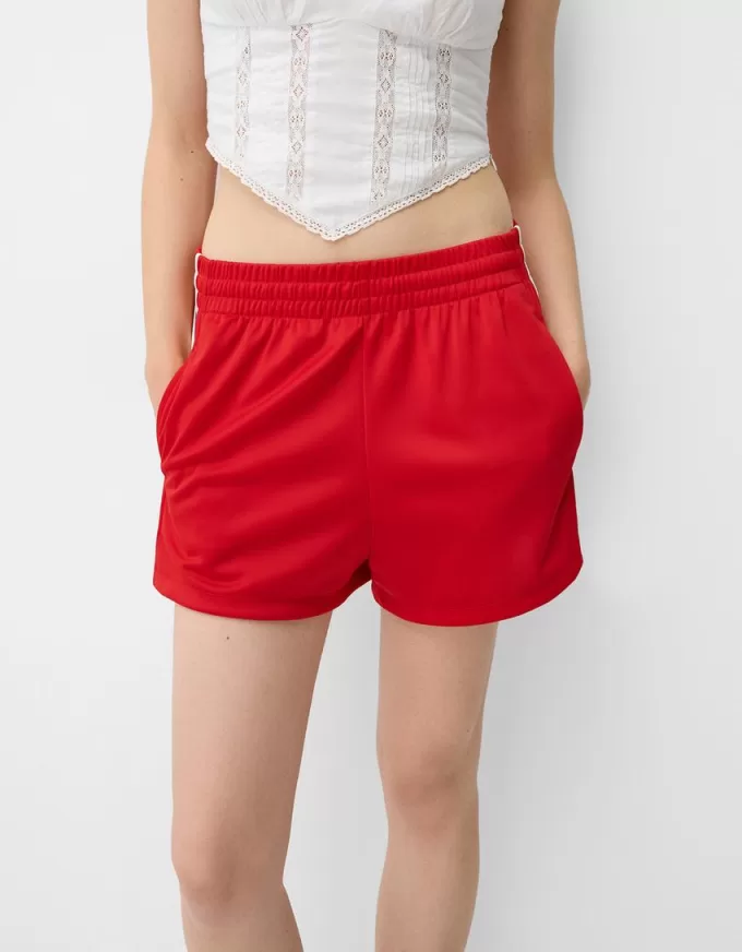 Pantaloni scurți retro cu dungi laterale