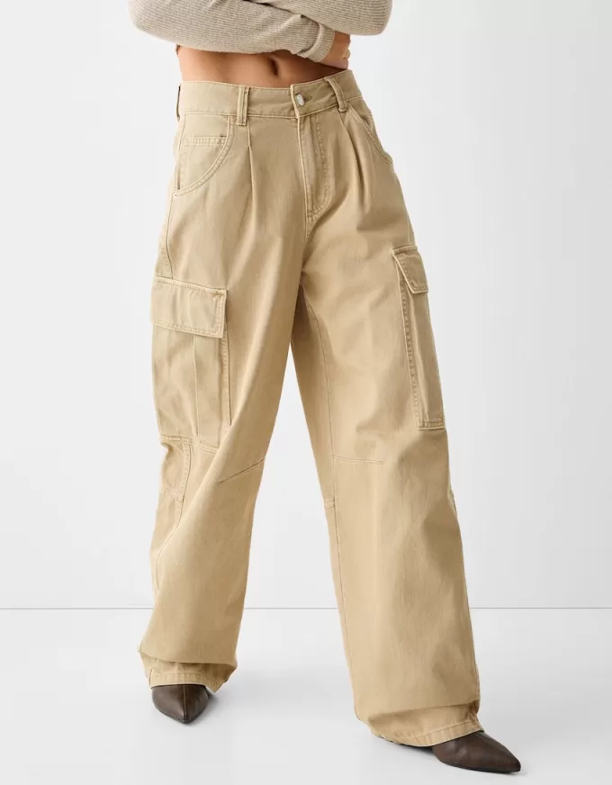 Pantaloni skater cargo din twill Pantaloni skater cargo din twill