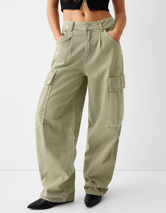 Pantaloni skater cargo din twill Pantaloni skater cargo din twill