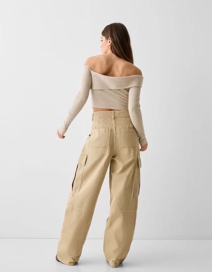 Pantaloni skater cargo din twill Pantaloni skater cargo din twill