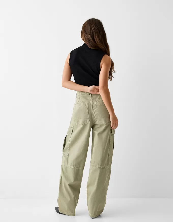 Pantaloni skater cargo din twill Pantaloni skater cargo din twill