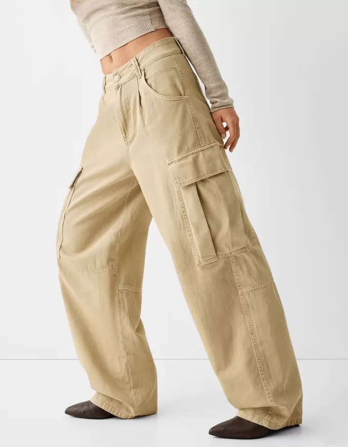 Pantaloni skater cargo din twill Pantaloni skater cargo din twill