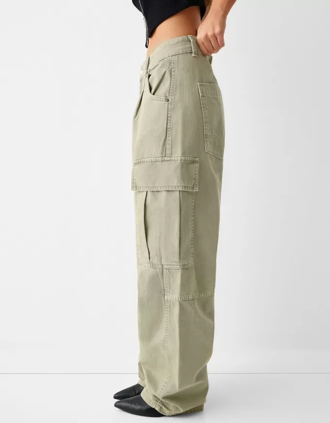Pantaloni skater cargo din twill Pantaloni skater cargo din twill