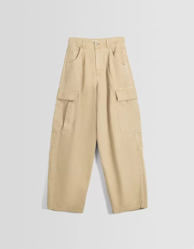 Pantaloni skater cargo din twill Pantaloni skater cargo din twill