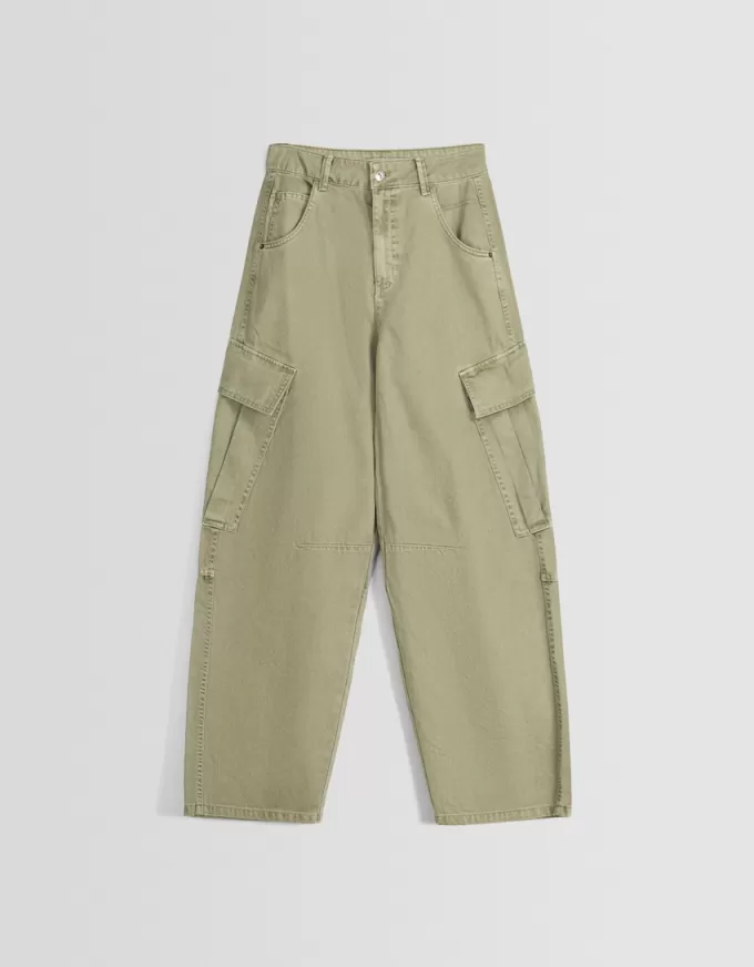 Pantaloni skater cargo din twill Pantaloni skater cargo din twill