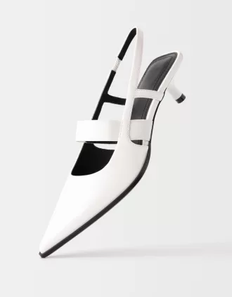 Pantofi kitten-toc cu detaliu elastic