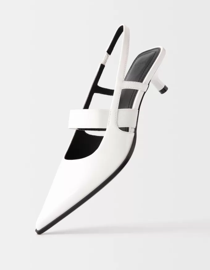 Pantofi kitten-toc cu detaliu elastic Pantofi kitten-toc cu detaliu elastic