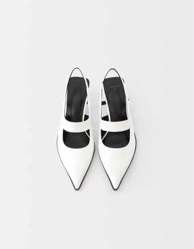 Pantofi kitten-toc cu detaliu elastic Pantofi kitten-toc cu detaliu elastic