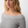 Pulover cu decolteu în V, fără umeri