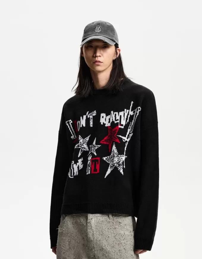 Pulover cu formă boxy din jacquard Pulover cu formă boxy din jacquard