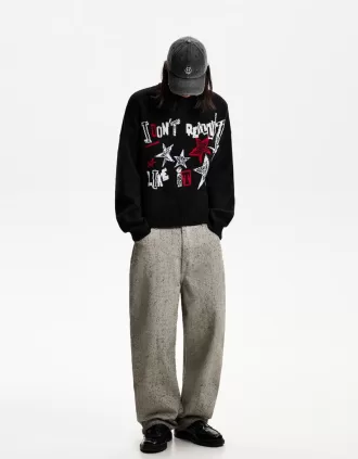 Pulover cu formă boxy din jacquard