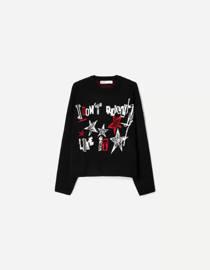 Pulover cu formă boxy din jacquard Pulover cu formă boxy din jacquard