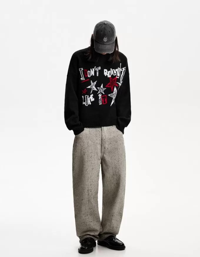 Pulover cu formă boxy din jacquard Pulover cu formă boxy din jacquard