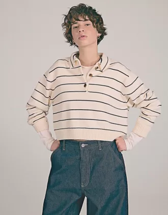 Pulover cu guler polo
