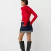 Pulover cu guler polo din tricot cablu Pulover cu guler polo din tricot cablu